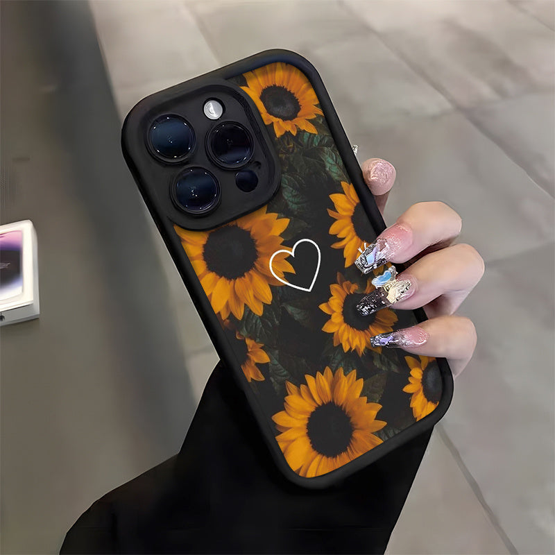 Funda Mate Antigolpes con Diseño Girasol Vintage para iPhone