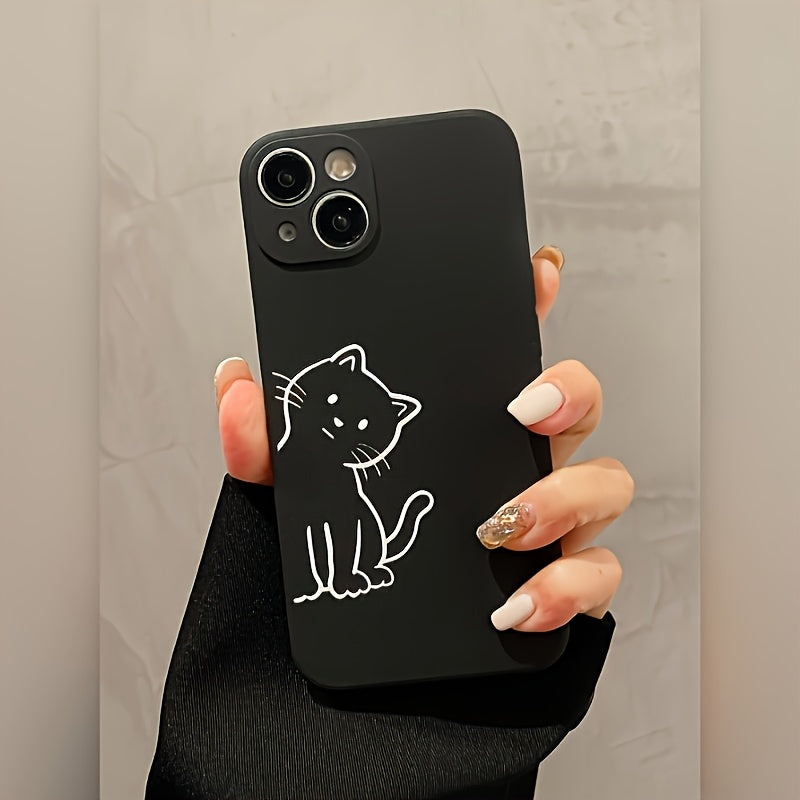 Funda Antigolpes de TPU con Diseño de Gato para iPhone