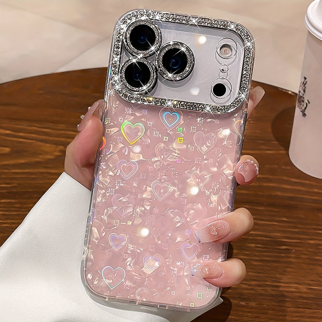 Funda Blanca con Diamantes y Protección Antigolpes para iPhone