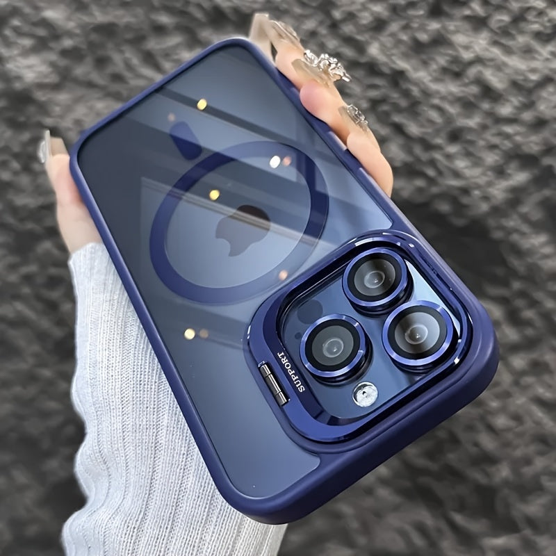 Funda Magnética Premium con Soporte y Protección de Cámara para iPhone