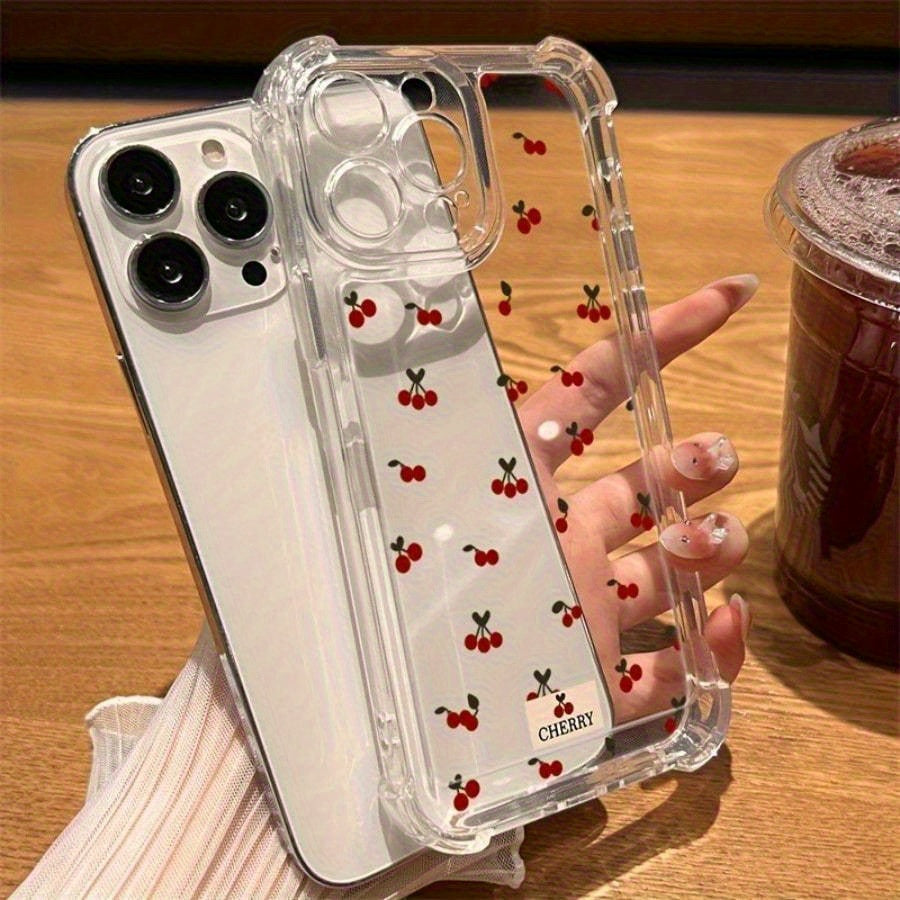Funda Mate Antigolpes con Diseño de Cerezas para iPhone