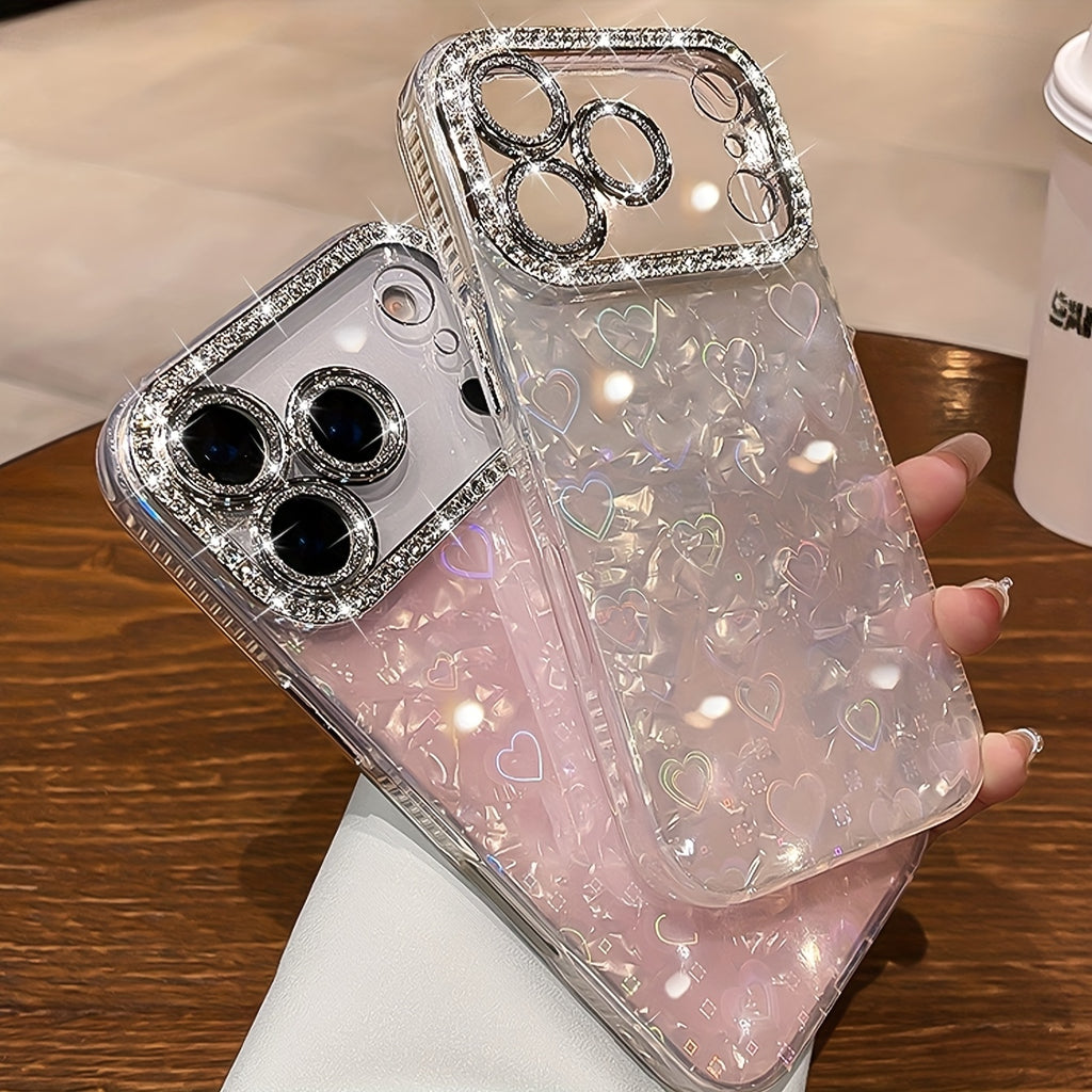Funda Blanca con Diamantes y Protección Antigolpes para iPhone