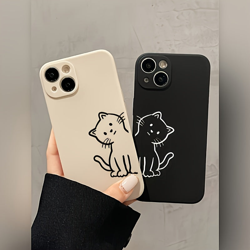 Funda Antigolpes de TPU con Diseño de Gato para iPhone