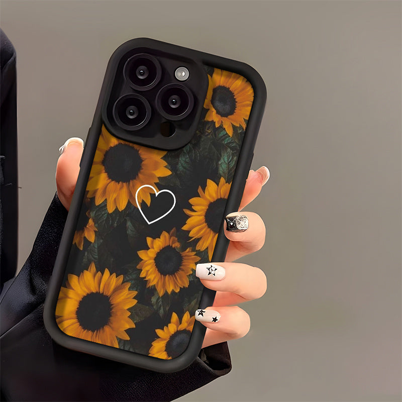 Funda Mate Antigolpes con Diseño Girasol Vintage para iPhone