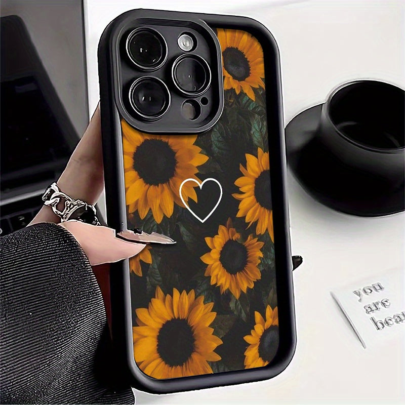 Funda Mate Antigolpes con Diseño Girasol Vintage para iPhone