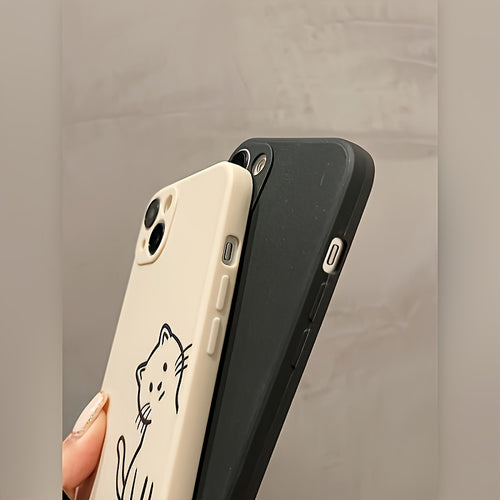 Funda Antigolpes de TPU con Diseño de Gato para iPhone
