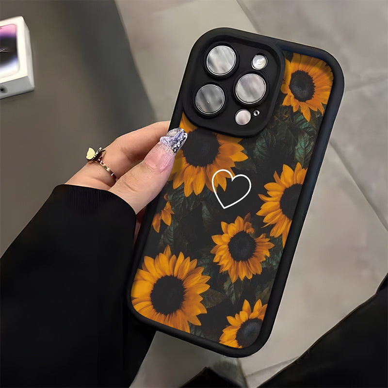 Funda Mate Antigolpes con Diseño Girasol Vintage para iPhone