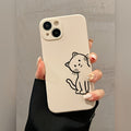 Funda Antigolpes de TPU con Diseño de Gato para iPhone