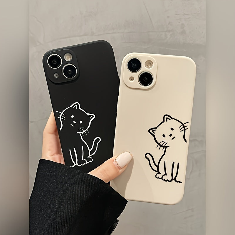 Funda Antigolpes de TPU con Diseño de Gato para iPhone