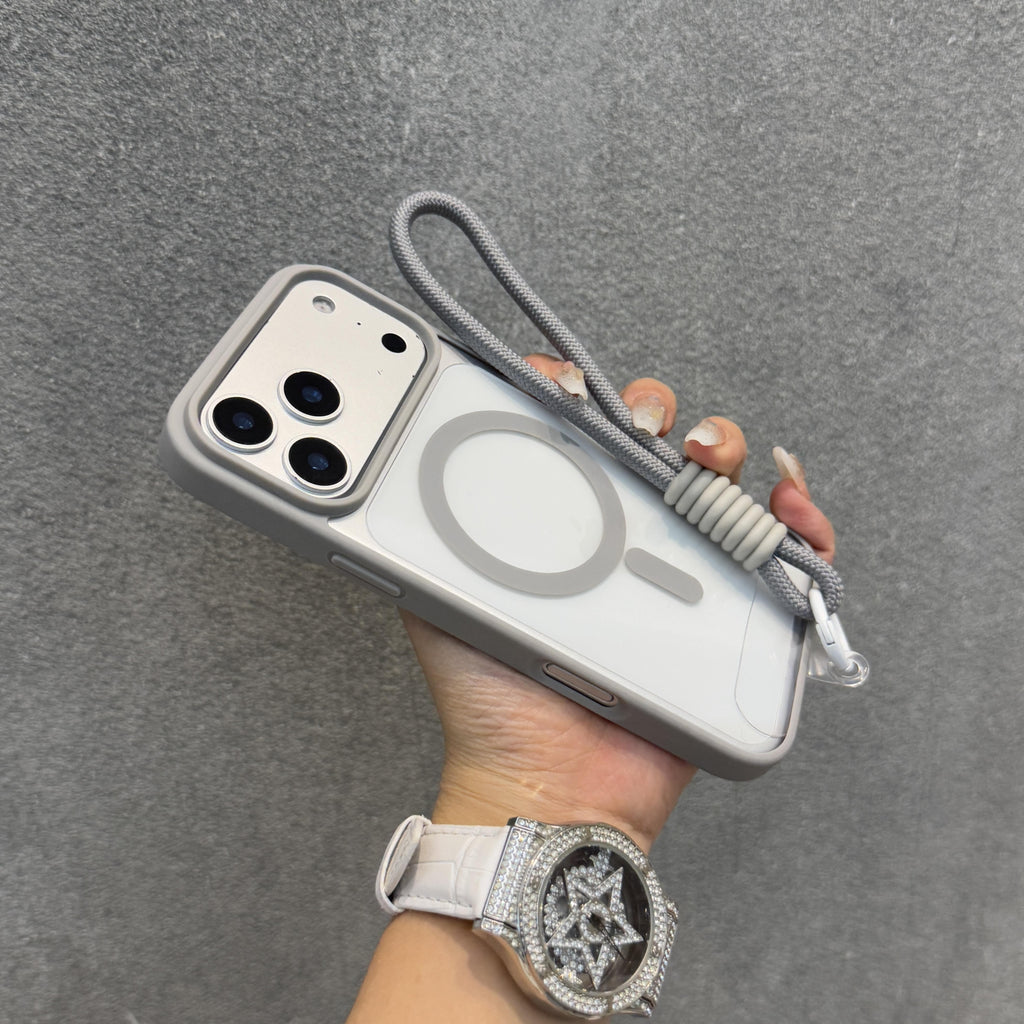 Funda Transparente Antigolpes con Correa y Carga Inalámbrica para iPhone